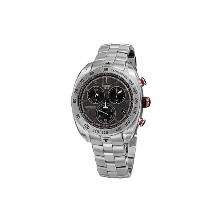 Tissot Мужские часы Коллекция Sport Кварцевый механизм 43,8 мм Серый циферблат Корпус из нержавеющей стали T076.417.11.067.00