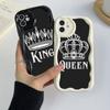 Чехлы для телефонов LZ17 King Queen Couple Lovers с прозрачными мягкими волнами для Samsung S24 S23 Ultra S20 FE A54 A14 A52s A51 S10 Huawei Honor 90, защитная задняя крышка