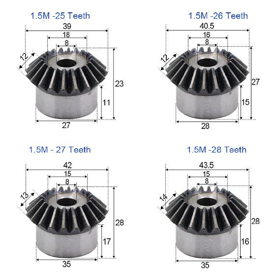 1 шт. Коническая шестерня 1M~5M 1:1 15T 16T 17T 18T 19T 20T~30T Шестерня 90 градусов Угол зацепления Стальные Шестерни 45# Углеродистая Сталь Шероховатое Отверстие