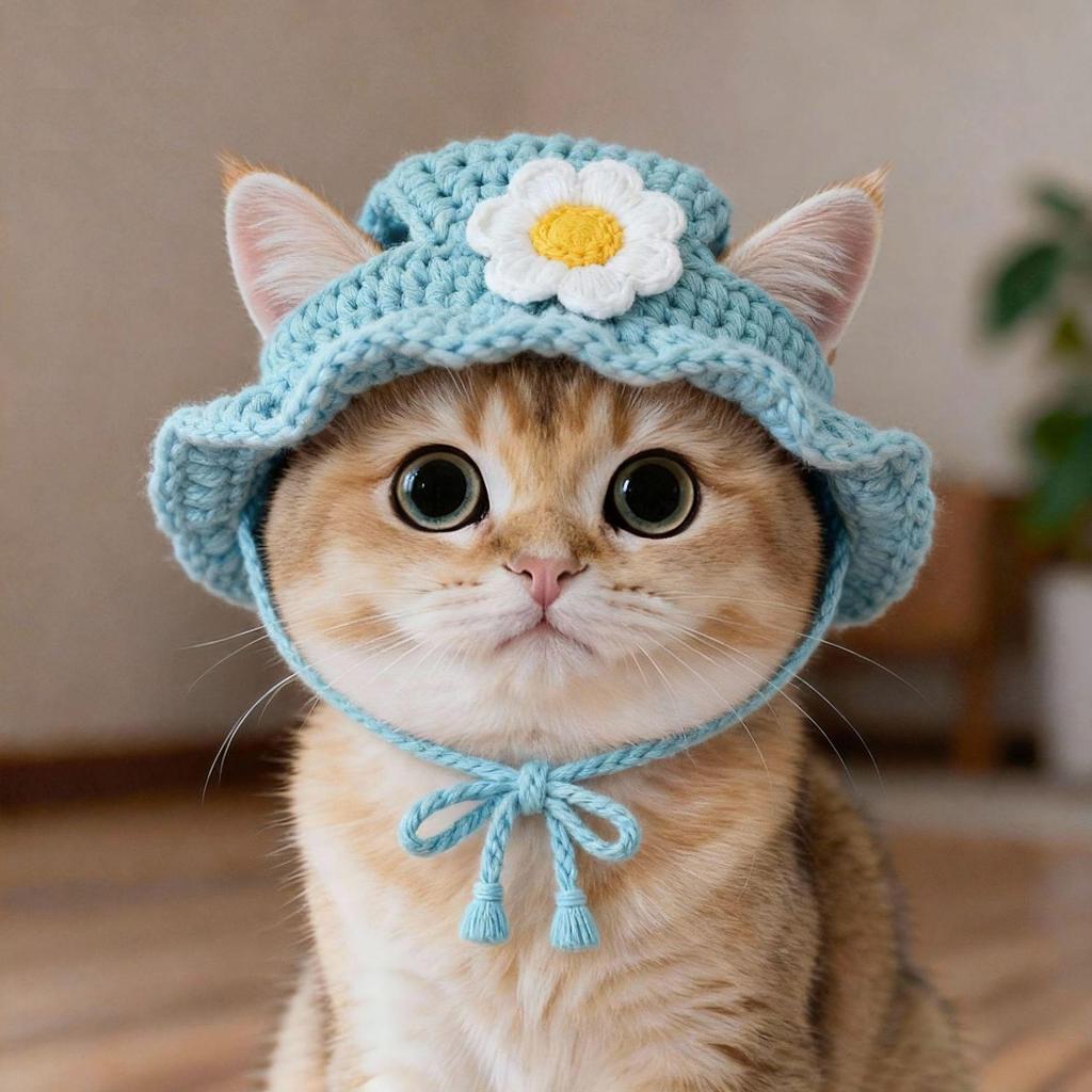 Головной убор для питомца - Вязаная шапка для кошки и собаки, Смешной костюм для преображения, Аксессуары для котенка