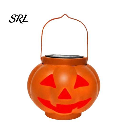 Weather Resistant Patio Lanterns Halloween Pumpkin Solar Lantern, Waterproof Outdoor Hanging Light, Orange Powered Fall Porch Decor Spooky Face