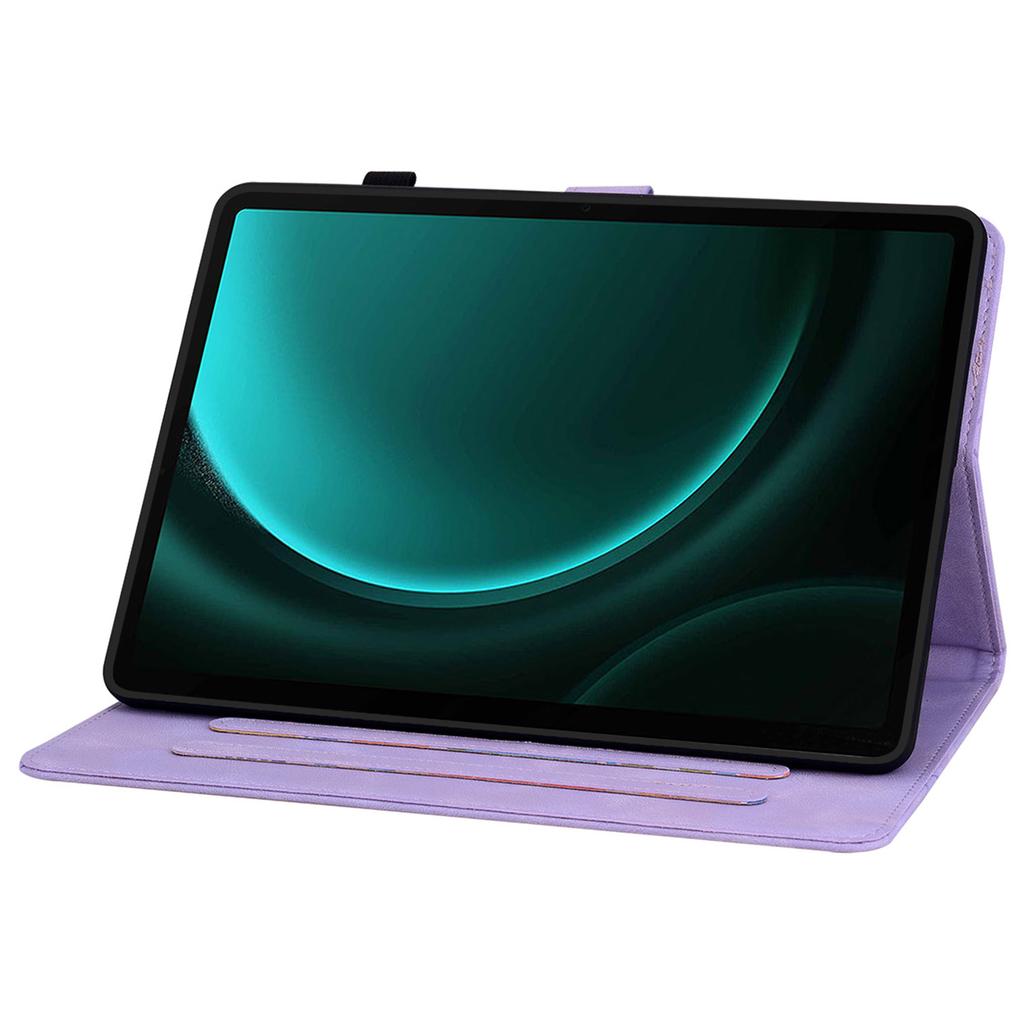 Для Samsung Galaxy Tab S10 FE/S9 FE Кожаный чехол с узором «Лилия», подставка, защитная крышка для планшета