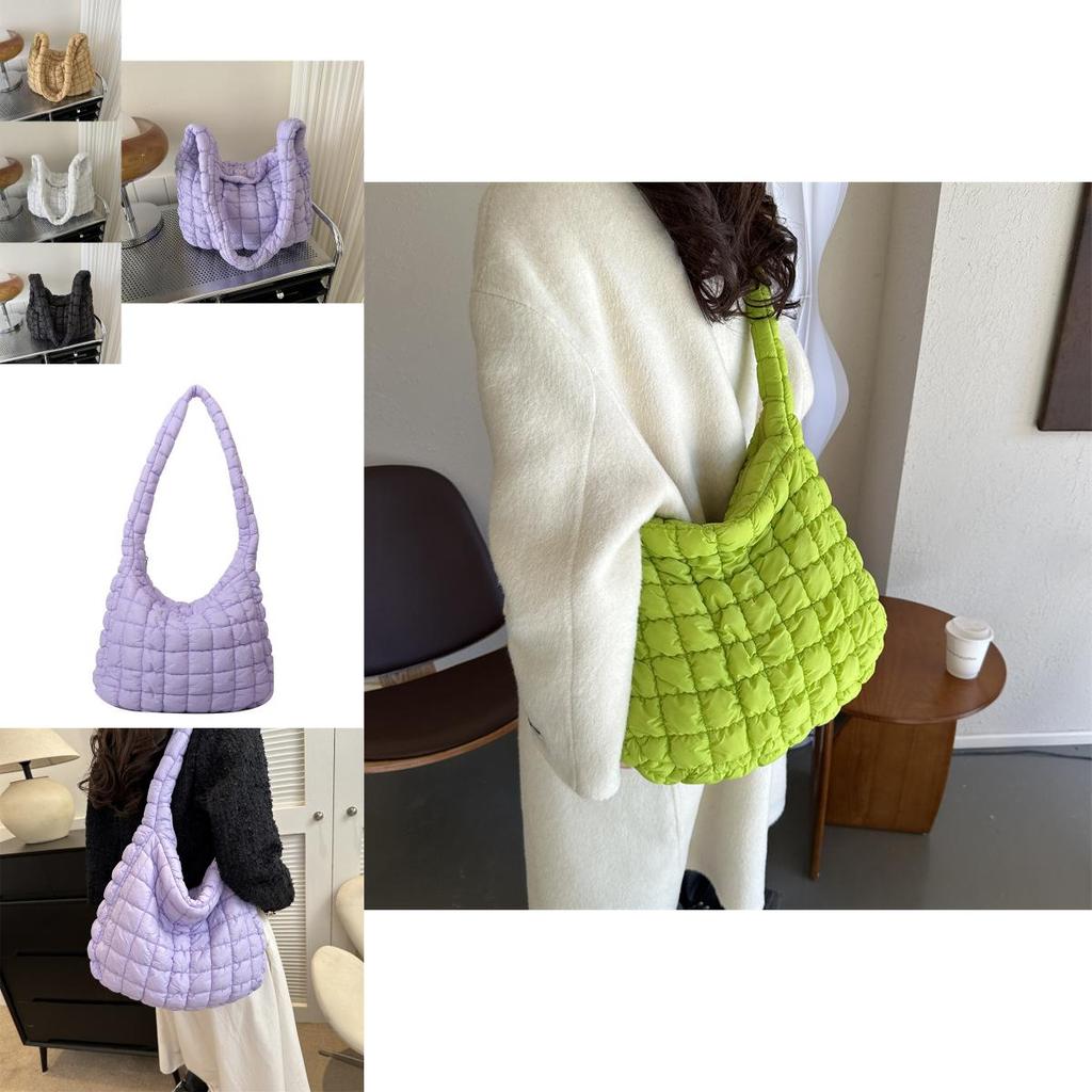 Трендовая большая сумка-тоут «Облако» для женщин в черном, белом, хаки, фиолетовом и зеленом цветах, модный стиль