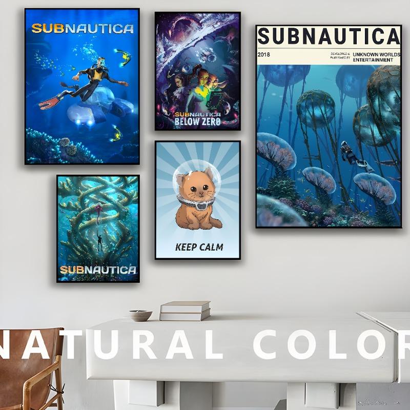 S-Subnauticas Игра Классические Винтажные Постеры Винтажный Декор Комнаты Домашний Бар Кафе Декор Скандинавский Домашний Декор