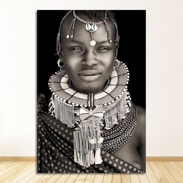 Украшение дома, черно-белая картина на холсте для гостиной, настенные картины Quadro Cuadros, африканские женские и мужские настенные художественные портреты