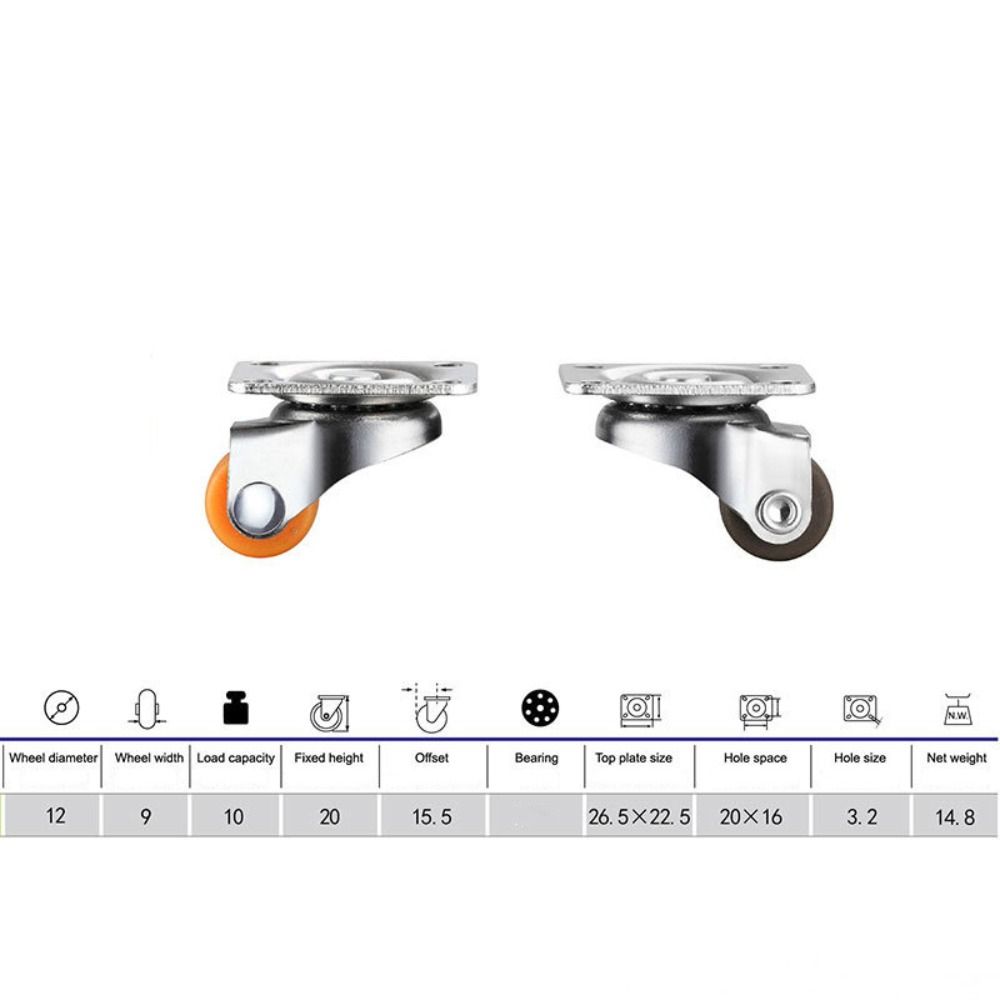 Universal Furniture Casters Wheels Soft Rubber Roller Hardware Swivel Caster For Furniture