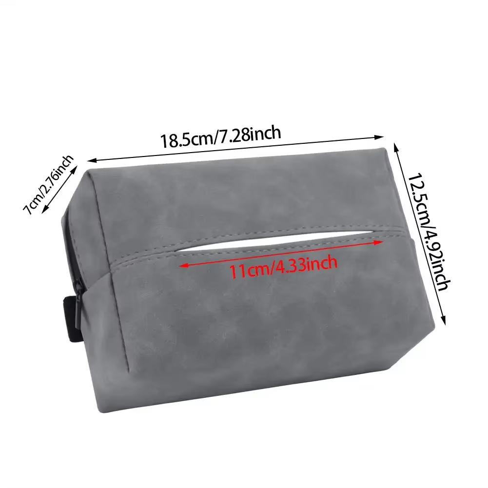 Premium Car Tissue Box - Faux Suede Backseat Hanging Design, Luxury Auto Armrest Tissue Holder, Stylish In-Car Decoration for En