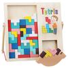 Wooden Tetris Balance Blocks Kids Cognitive Skills Building Educational Play