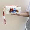 Cartoon Dog Women's Cosmetic Bags Large Capacity Female Makeup Bag Girls Pencil Case Heart Quilted Ladies Dot Clutch Handbags