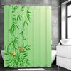Бамбук Бамбуковый Лист Птица Зеленый Шторка для душа, Декоративная шторка для душа для ванной комнаты, Водонепроницаемая шторка для душа с крючками