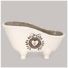 [A0234] - “Home Sweet Home” Ceramic Soap Dish, Taupe (retro Bathtub) - 20x11cm