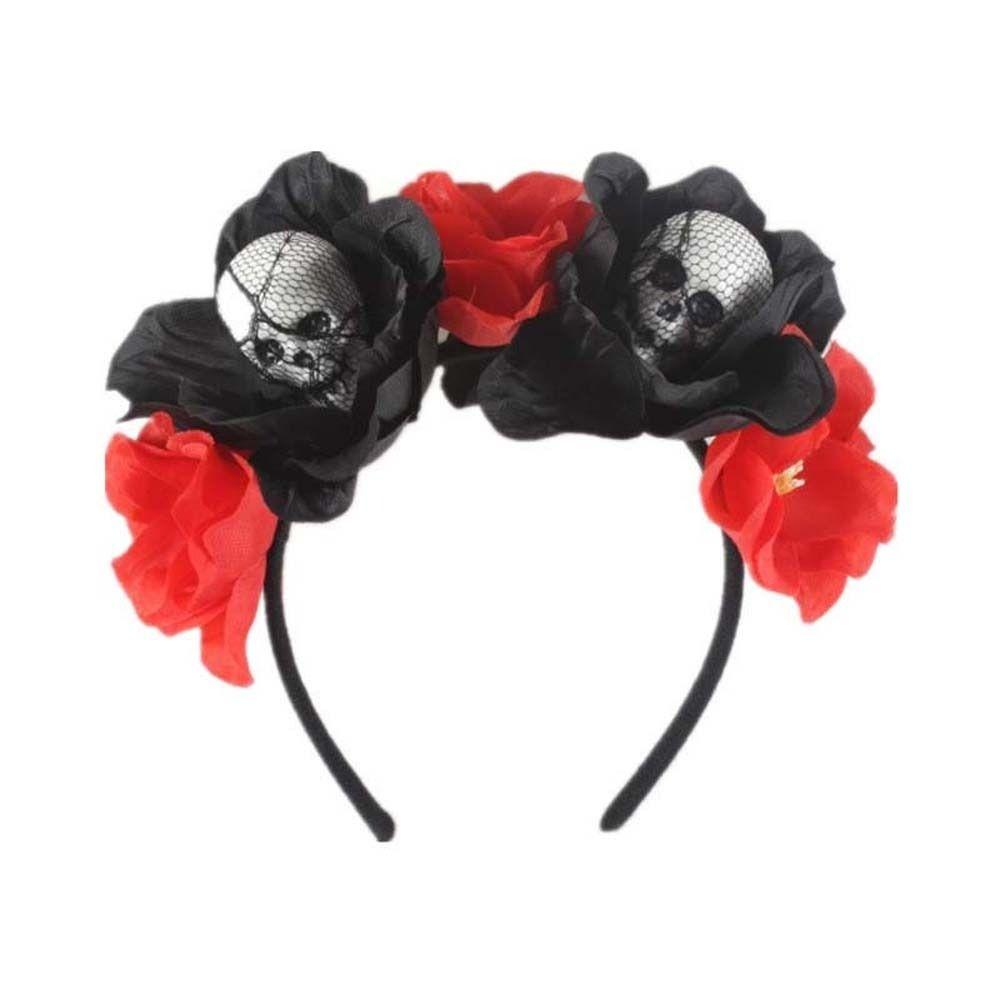 Rose Flower Crown Halloween Skull Hair Hoop Halloween Flower Hairbands Kids/Children
