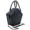 Jierotyx Pentagram Punk Darkness Gothic Star Handbag Women Girl Black PU Soft Leather Shoulder Bag With Chain High Quality