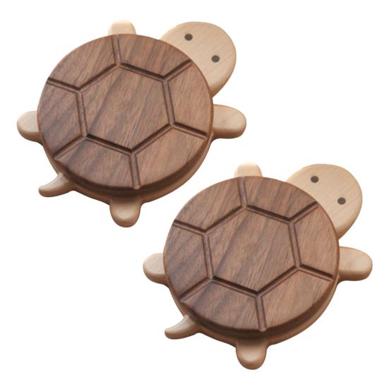 Walnut Turtle Coasters Wooden Kettle Tea Coaster Heat-Resistant Dining Plate Mat Drink Holders for Hot Cold Beverages Home Office Decoration