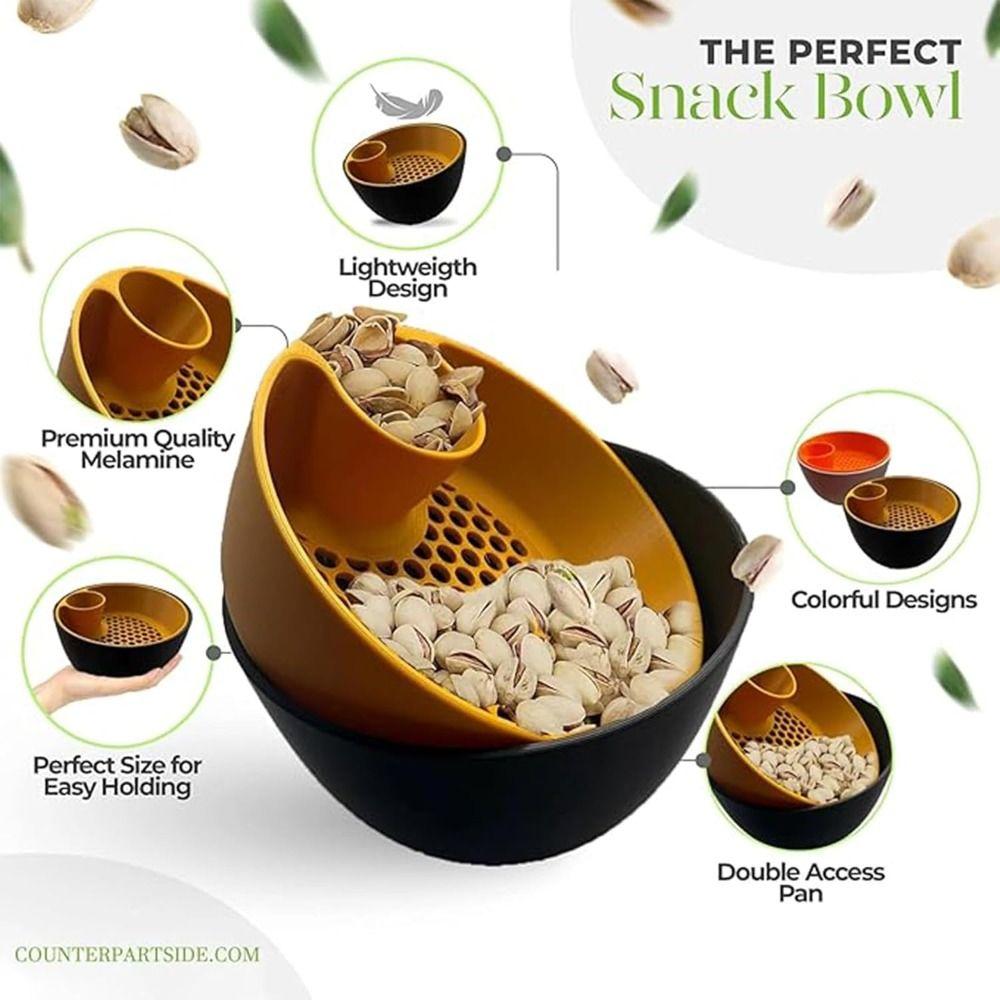 Многоразовый набор мисок для фисташек Легко чистить Органайзер для закусок 2-в-1 Фисташки Конфеты