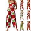 Women's Casual Loose Jumpsuit Christmas Print Wide Leg Jumpsuit Sleeveless With Pockets