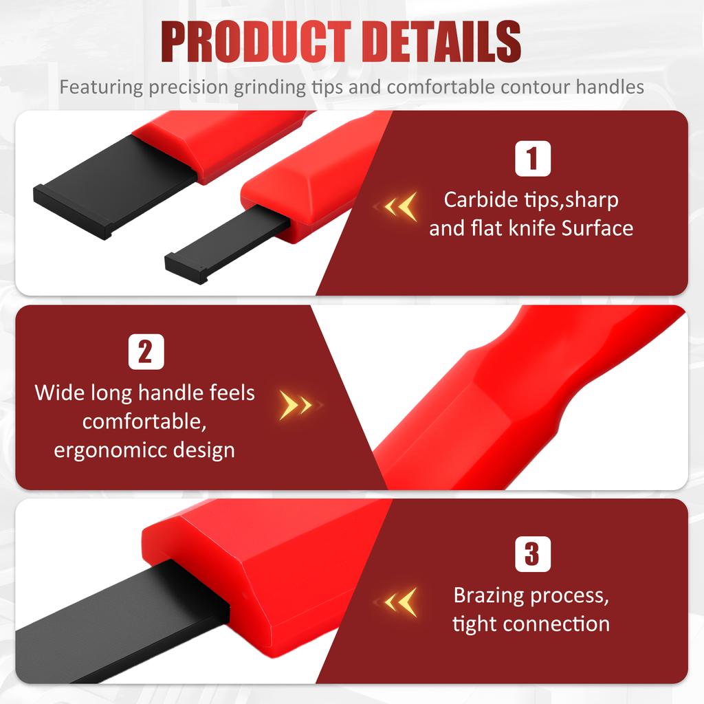 Набор карбидных скребков 2 шт. Скребок карбидный для удаления ржавчины Инструмент для удаления прокладок, нагара, лака, клея, бетона, ракушек