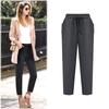 Новые брюки Харлан Свободные Большого размера Черные Женские брюки Маленькие штаны-морковки