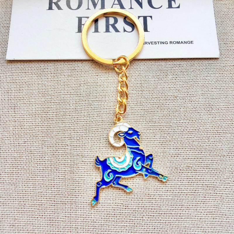 Creative Sheep Metal Keychain Compact Size Vintage Pendant Fashion Bag Charm for Purse Decor New Year Souvenir Gift