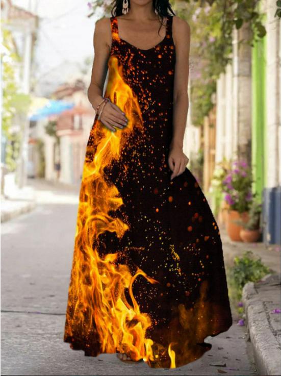 Платье без бретелек с принтом тай-дай 3D в стиле бохо с открытыми плечами 2025 года