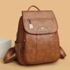 Стильный женский рюкзак большой вместимости из мягкой кожи с защитой от кражи для путешествий и учебы