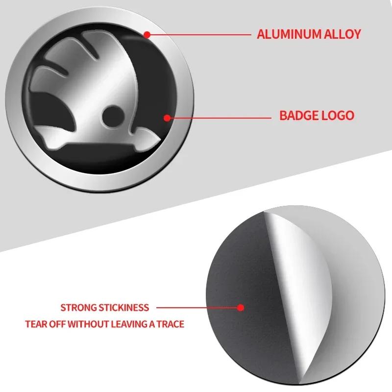 Car Sticker 4Pcs Car Wheel Hub Cap Metal Emblem Stickers Accessories For Skoda Octavia MK2 2 3 A5 A7 A8 Fabia Karoq Superb Rapid