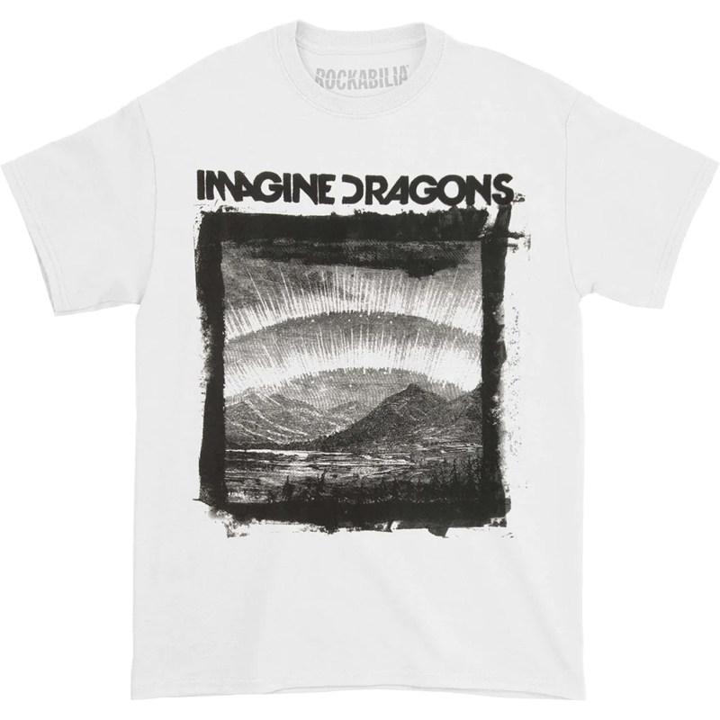 Ретро Футболка с изображением группы Imagine Dragons Независимая рок-группа из США Ретро в американском стиле Свободная мужская футболка