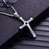 Fast and Furious Cross Necklace Dominic Toretto Cross Rhinestone Pendant Necklace Stainless Steel Necklace for Men Women