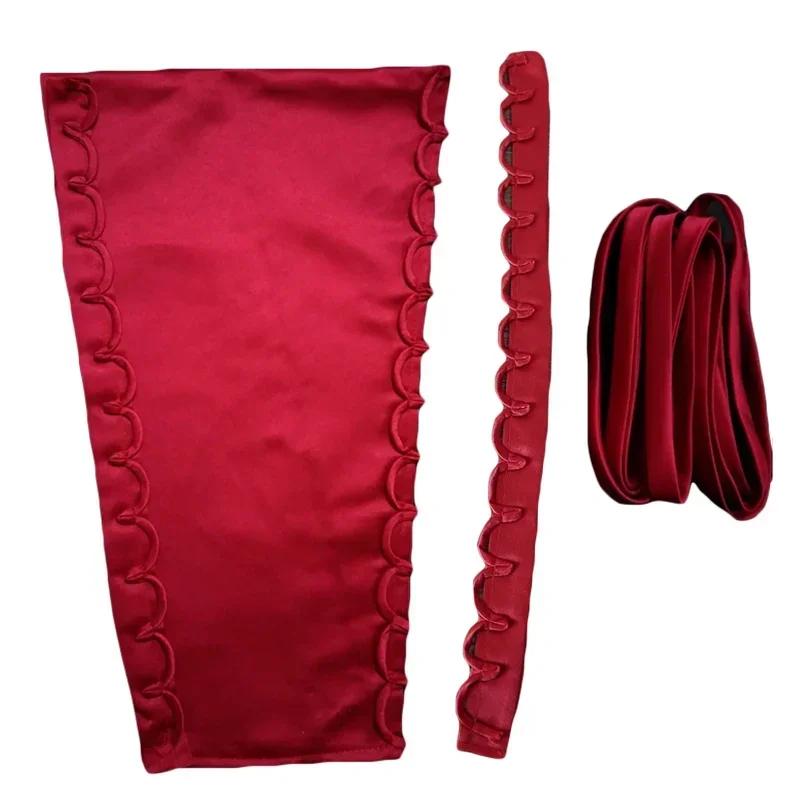 3Pcs Wedding Gown Back Repair Kit Satin Corset Lace Webbing with Zipper for DIY Dress Lace Up Sewing Accessories