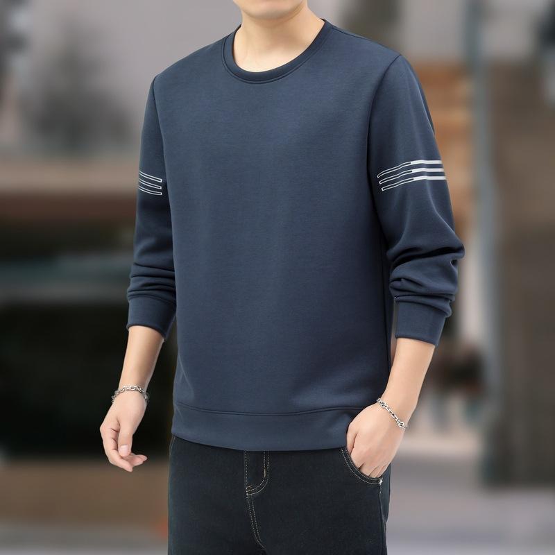 Мужская толстовка с капюшоном больших размеров, хлопковая футболка с длинными рукавами, майка с круглым вырезом, повседневный топ