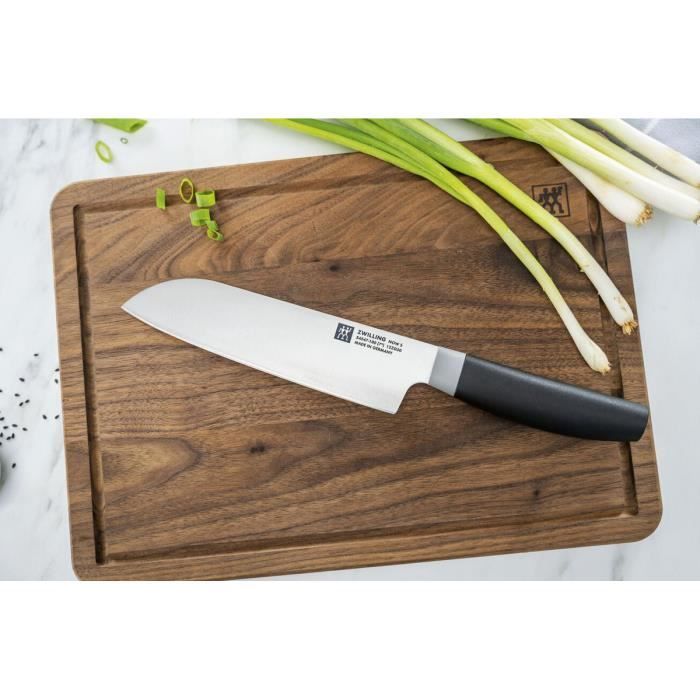 ZWILLING Now S - Couteau Santoku (18 Cm) - Acier Inoxydable - Noir