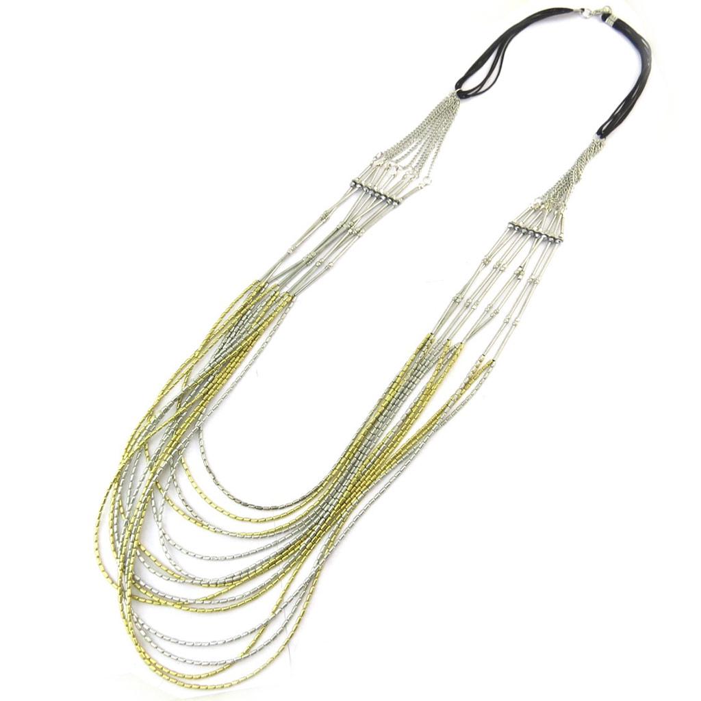 Les Trésors De Lily [N3739] - Посеребренное колье «Килиманджаро».