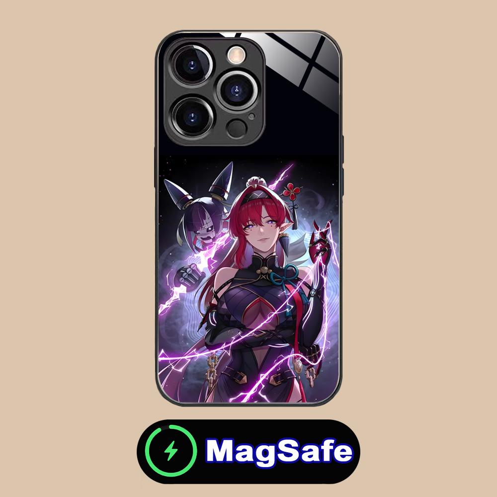 Чехол для мобильного телефона Wuthering Waves Yinlin для iPhone 17 16 15 14 13 12 11 Air Pro Max Plus Mini MagSafe Стеклянный Цветной Чехол