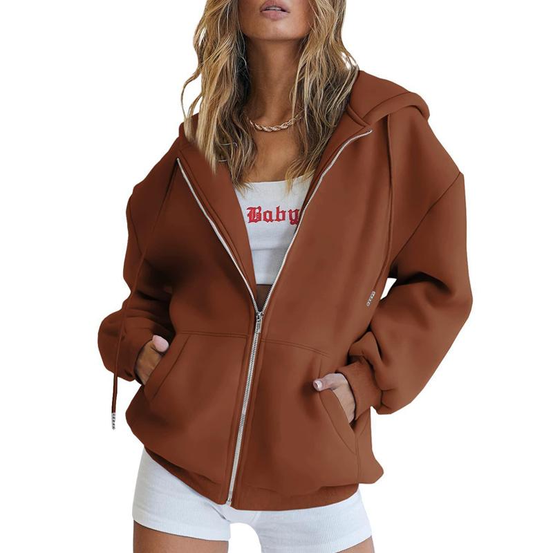 Женские милые толстовки с капюшоном для девочек-подростков, осенняя куртка, толстовки большого размера, повседневная толстовка на молнии с завязками и карманом