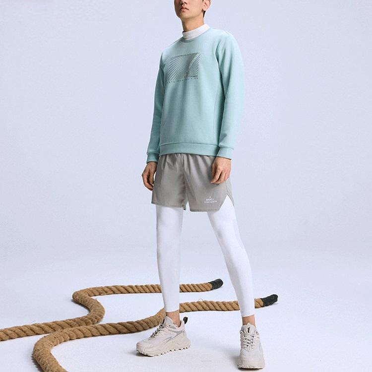 Anta Толстовка свободного кроя с круглым вырезом и принтом, мужские топы, темно-синий 152217737-1