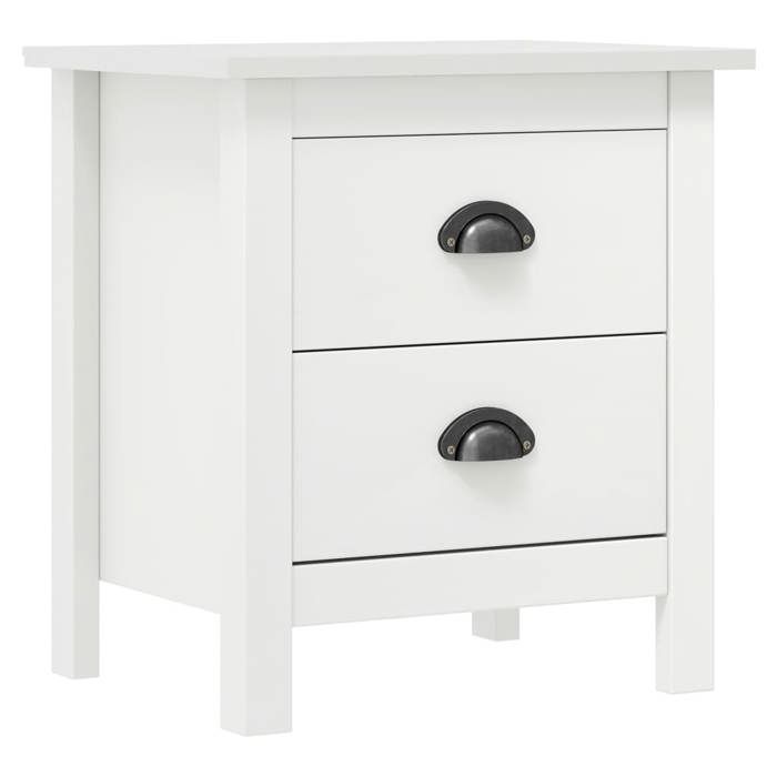 Maison Exclusive - Table de chevet Hill Blanc 46x35x49,5 cm Bois de pin solide