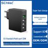 Многопортовое быстрое зарядное устройство QC3.0 для путешествий с 4 USB-портами - Стандарт США/ЕС