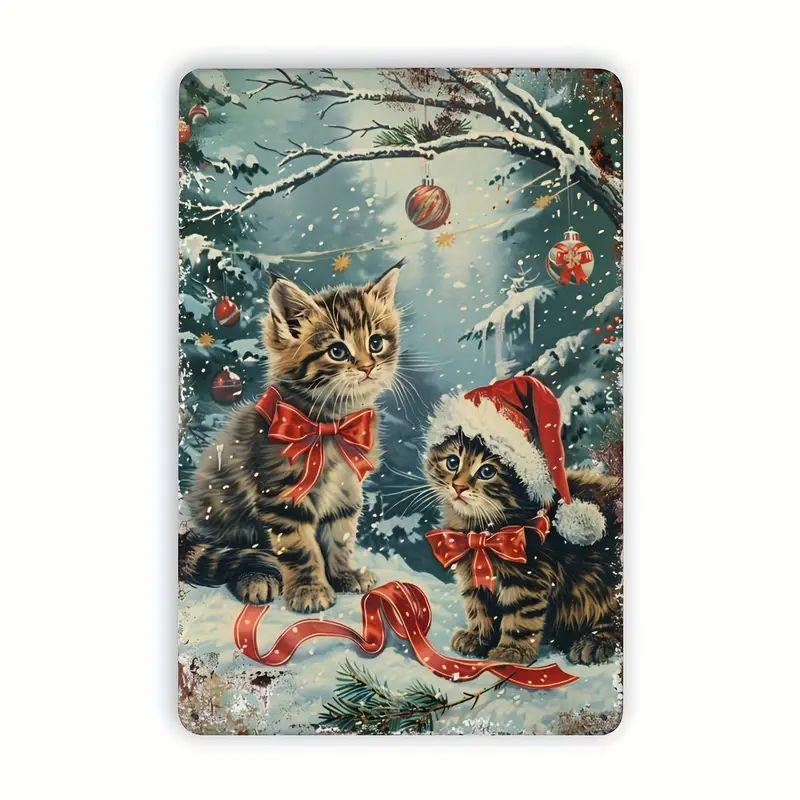 Винтажный металлический постер Рождественский эльф Металлические жестяные таблички Постеры Тарелка Красочный визуальный эффект Настенное искусство для Кафе Бара Офиса Клуба Паба