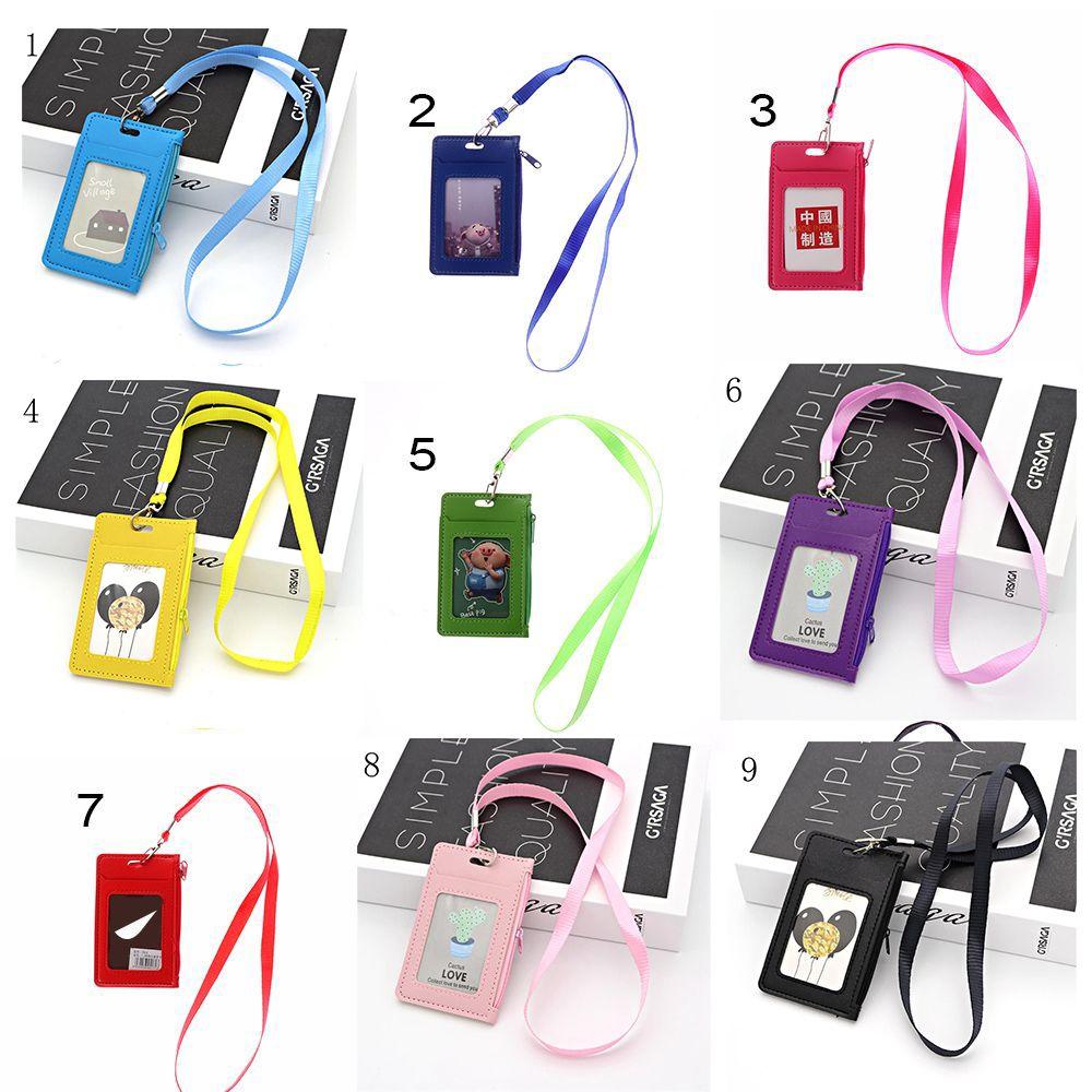 New School Office Supplies With Lanyard ID Holders Card Case Zipper Bag Wallets