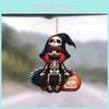 Halloween Girl Skeleton Acrylic Hanging Pendant For Seasonal Vehicle Decoration