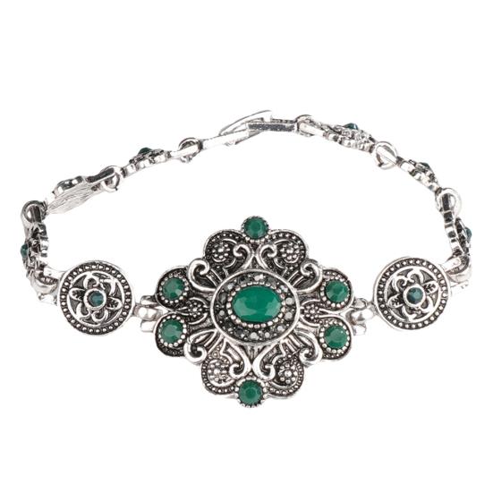 Винтажный цветок, искусственный драгоценный камень, браслет, вечерние ювелирные изделия, женский подарок на день рождения