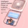 Мини-вентилятор 3-в-1, носимый на шее, ручной, со складным зеркалом и Power Bank, тихий, компактный и портативный для летних видов спорта
