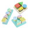Kids Stacking Building Block Toy Toddlers Boys Girls Geometric Shapes Sorting Color Learning Fine Motor Skills Educational Building Block Toy