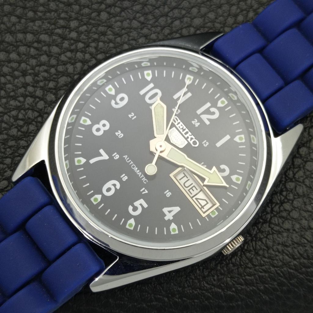 ЯПОНСКИЕ ВИНТАЖНЫЕ ОТРЕМОНТИРОВАННЫЕ МУЖСКИЕ АВТОМАТИЧЕСКИЕ ЧАСЫ SEIKO 5 6309A С СИННИМ ЦИФЕРБЛАТОМ a441688-1