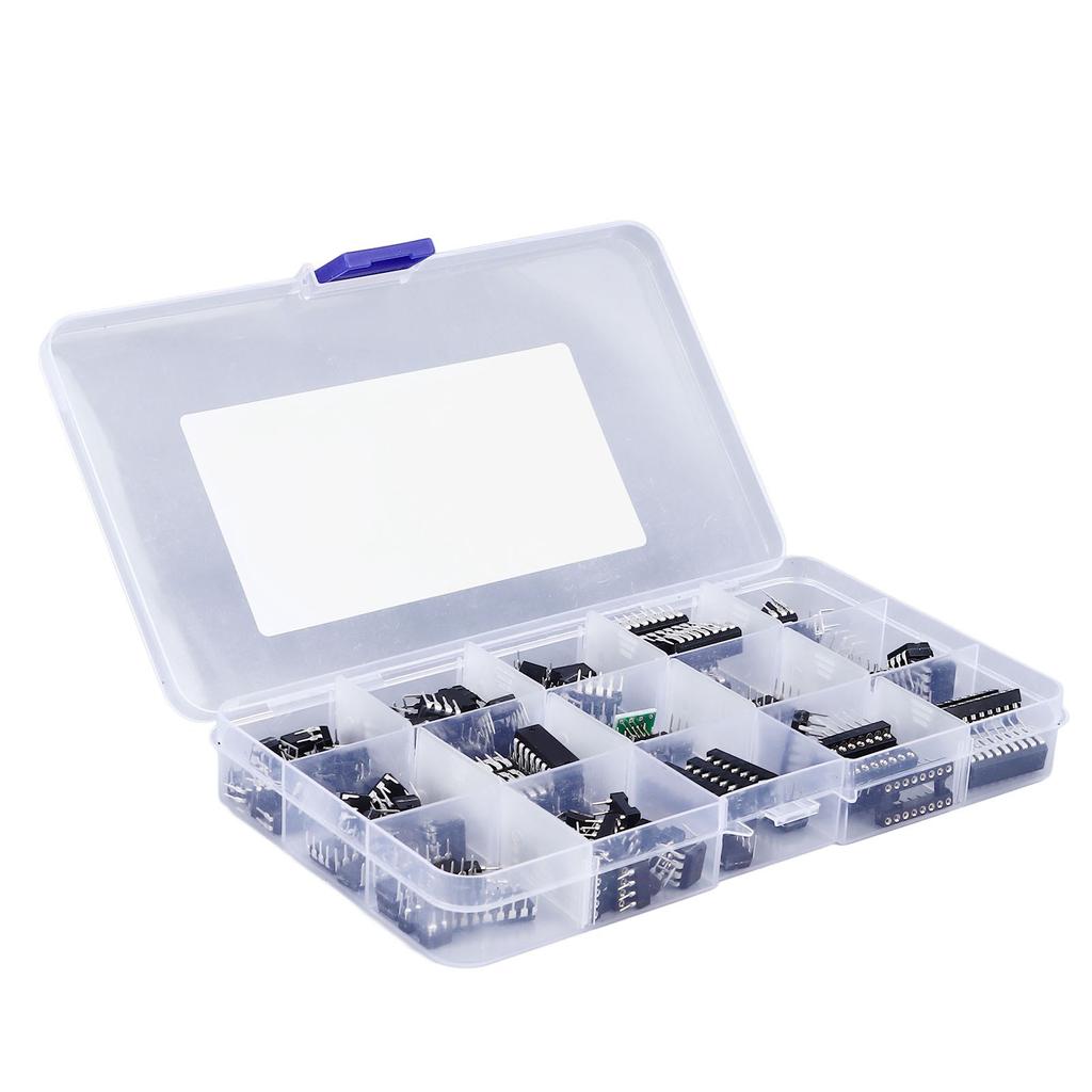 150 шт. 10 типов микросхем, микросхемы с плоскими выводами в ассортименте, набор адаптеров для сокетов микросхем