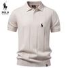 Ralph Lauren Вышивка 2026 Лето Новая Мужская Деловая Повседневная Шерстяная Рубашка-поло Скрученный Цветок Ледяная Прохлада Шелковая Футболка с Коротким Рукавом