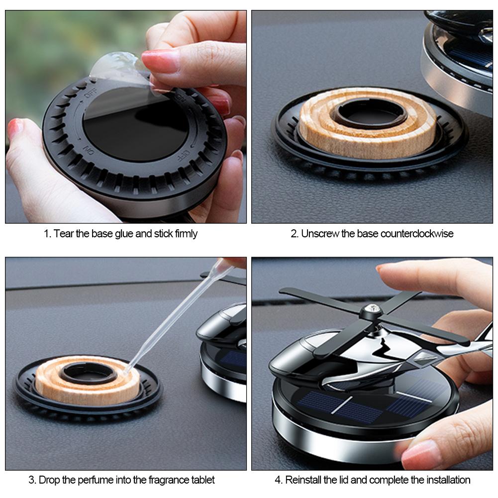 Освежитель воздуха для автомобиля на солнечной энергии, диффузор для ароматизатора в виде самолета, украшение для приборной панели в стиле вертолета