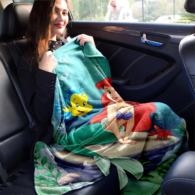 1PC Cartoon Mermaid Blanket - Seasonal Universal, Home Decoration, Throw Blanket, Soft Flannel Throw Blanket - Versatile & Cozy for Bedroom,