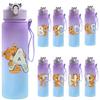 Cartoon Letter Printed Lovely A-Z 750ml Water Bottle Large Capacity Drinking Cup Portable Outdoor Sports Water Cup Children Gift