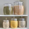 with Lid Grains Storage Box Transparent Food Storage Canister Household Cereals Storage Jar  Tea